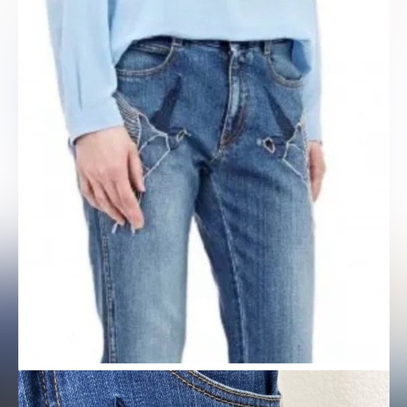 Authantic Stella McCartney Denim Bird Embroidered Jeans - Picture 2 of 7